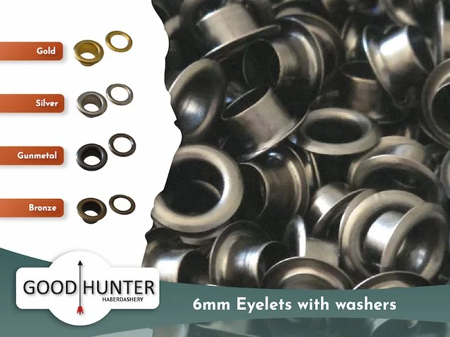 Metal Eyelets with Washer - 6mm - 4 colours