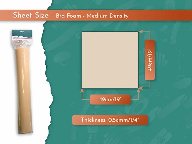 Bra foam sheet beige nude medium density double laminated