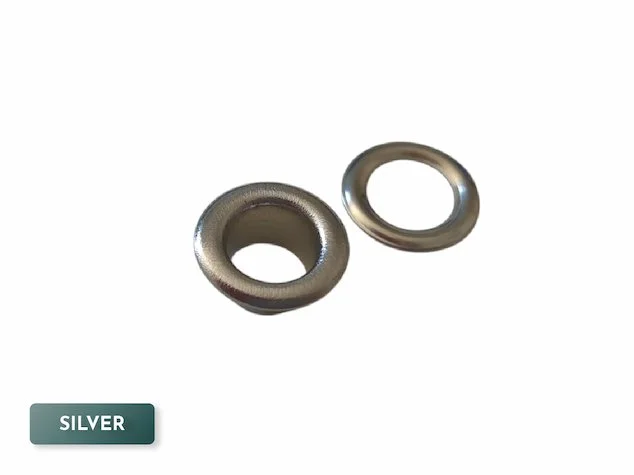 6mm metal silver eyelets with washers