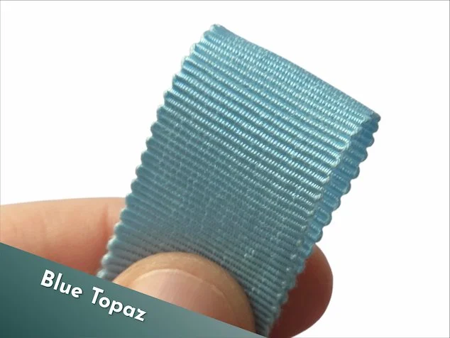 19mm petersham rayon ribbon blue topaz