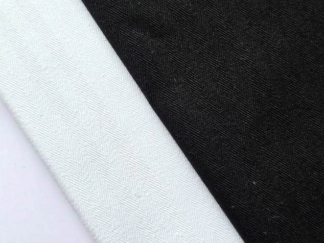 Stiff cotton coutil fabric for making corsets in black and white