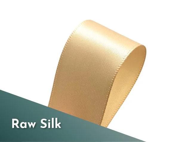 25mm 1 inch double sided satin ribbon polyester raw silk cream