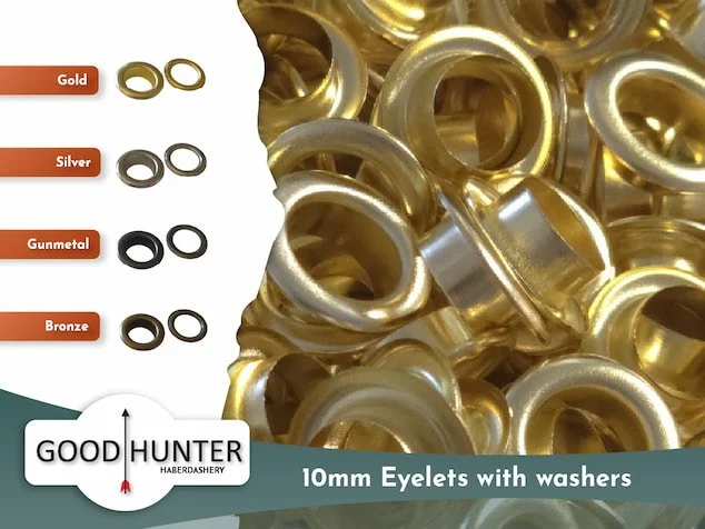 Metal Eyelets with Washer - 10mm - 4 colours