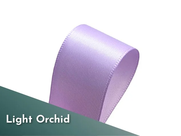 25mm 1 inch double sided satin ribbon polyester light orchid