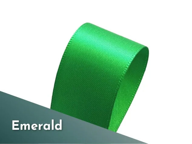 25mm 1 inch double sided satin ribbon polyester emerald