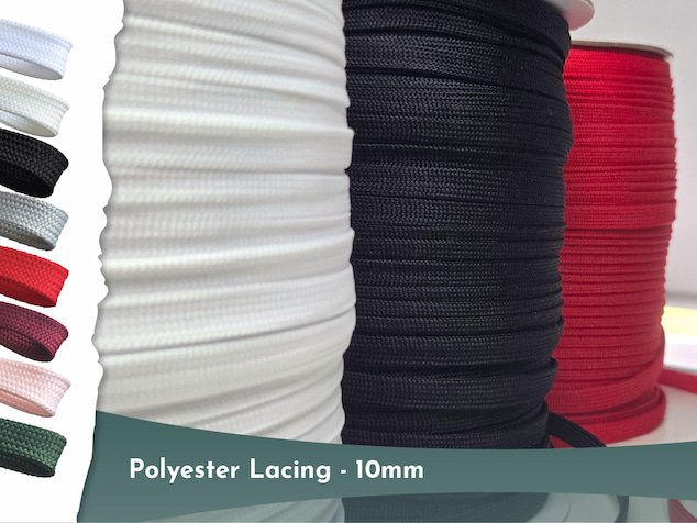 Polyester corset lacing 10mm by the metre