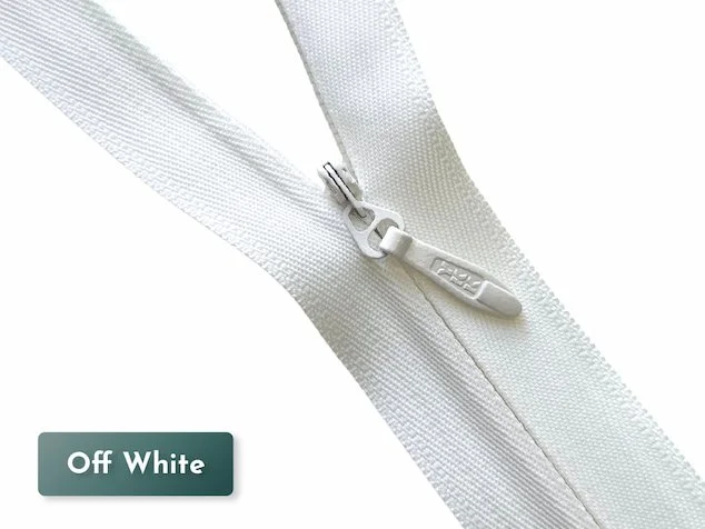YKK #5 nylon invisible zipper open ended off white