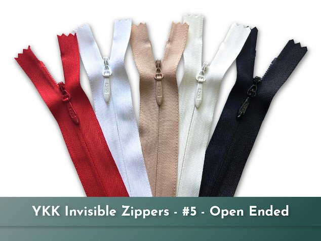 YKK Invisible Zipper - #5 -Open-Ended - 5 colours