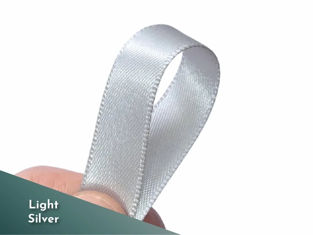 Light silver satin ribbon