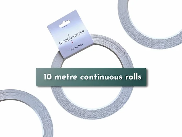 Continuous rolls of flat spring steel hoop corset boning