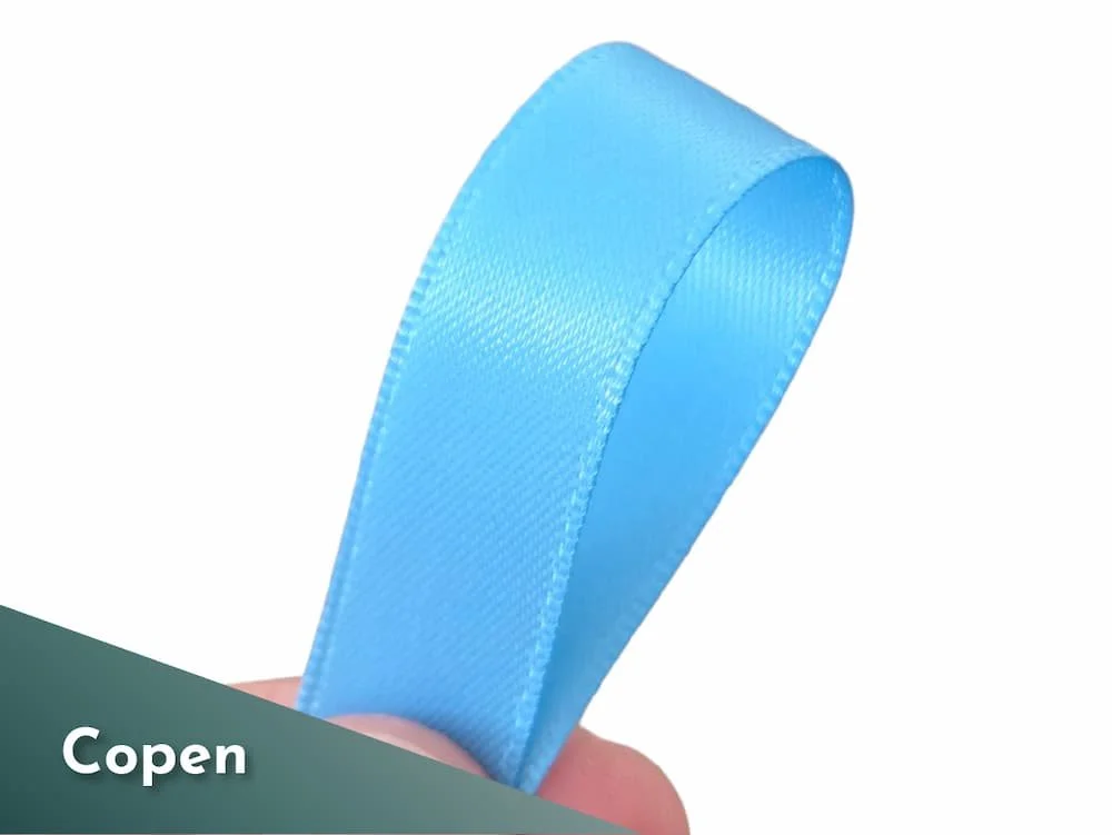 Copen blue satin ribbon
