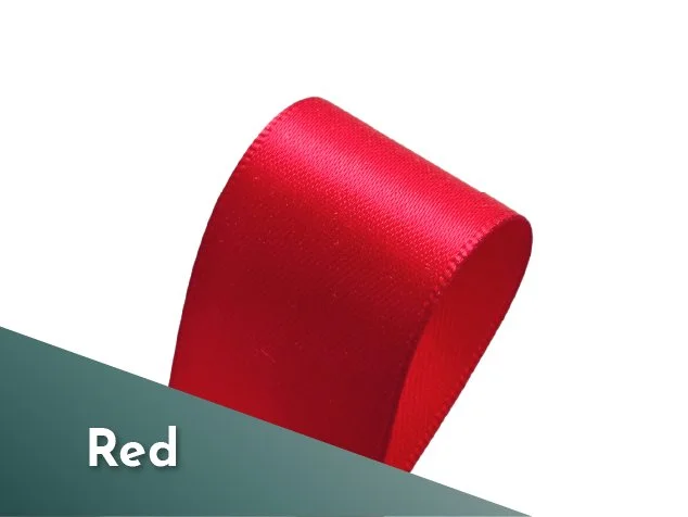 25mm 1 inch double sided satin ribbon polyester red