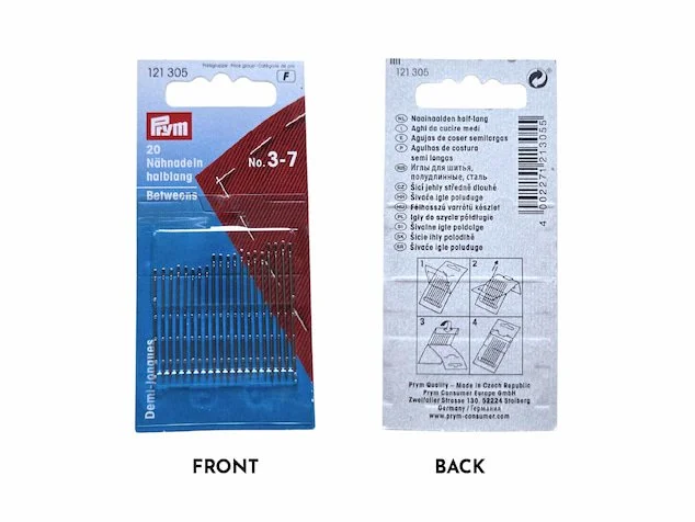 Prym brand hand sewing needles in different sizes