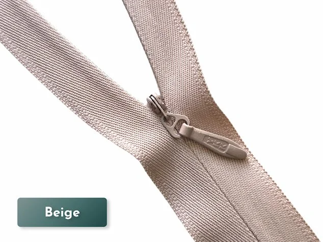 YKK #5 nylon invisible zipper open ended beige