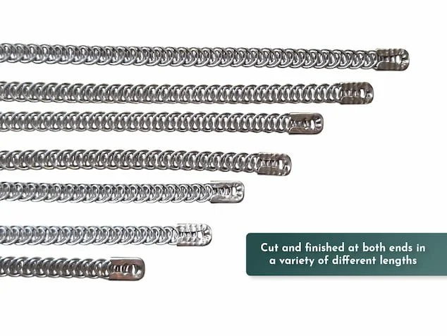 Group of 8mm spiral steel corset boning in various lengths