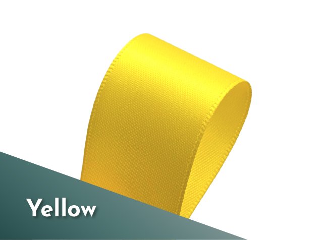 25mm 1 inch double sided satin ribbon polyester yellow