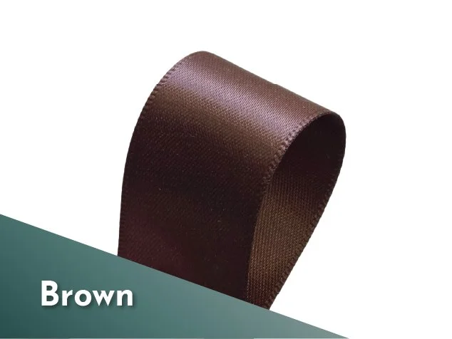 25mm 1 inch double sided satin ribbon polyester brown