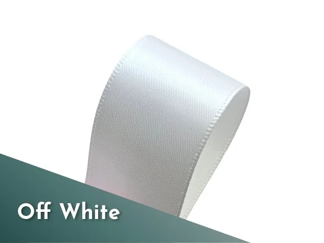 25mm 1 inch double sided satin ribbon polyester off white