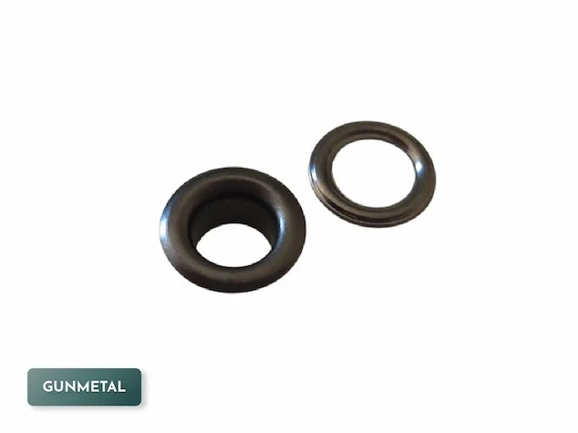 6mm metal gunmetal eyelets with washers