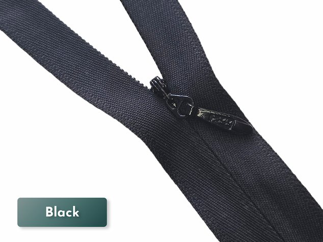 YKK #5 nylon invisible zipper open ended black