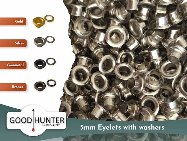 Metal Eyelets with Washer - 5mm - 4 colours