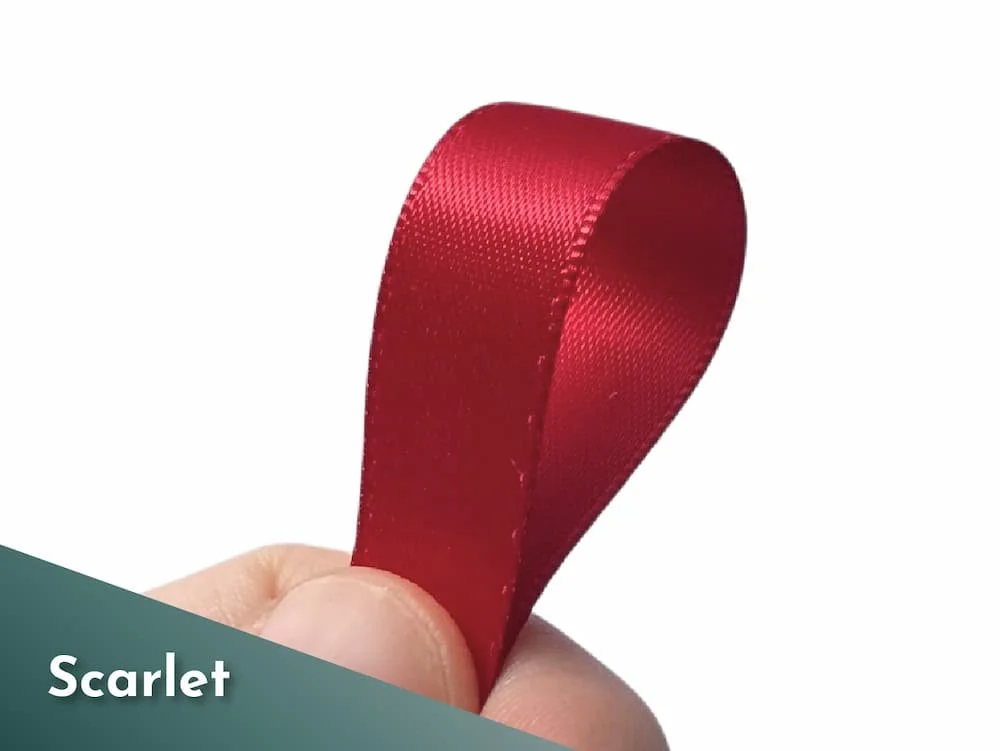 Scarlet satin ribbon