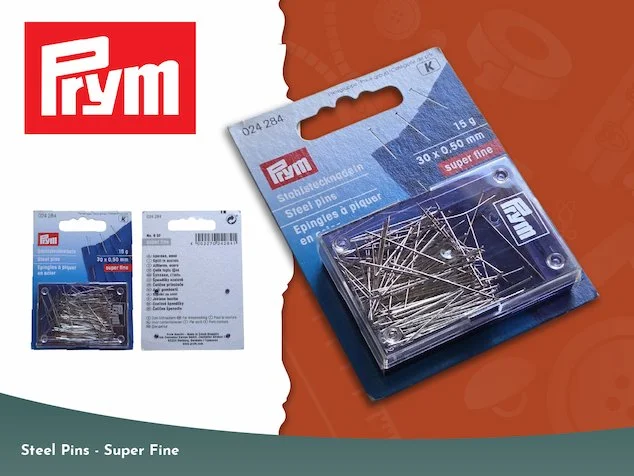 Prym super fine steel straight sewing pins 30mm 15 grams