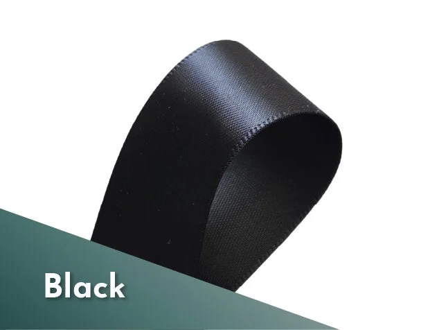 25mm 1 inch double sided satin ribbon polyester black