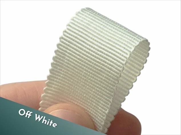 19mm petersham rayon ribbon off white