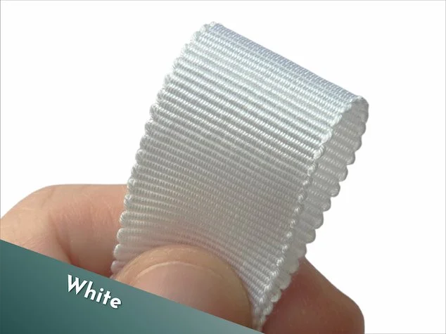 19mm petersham rayon ribbon white