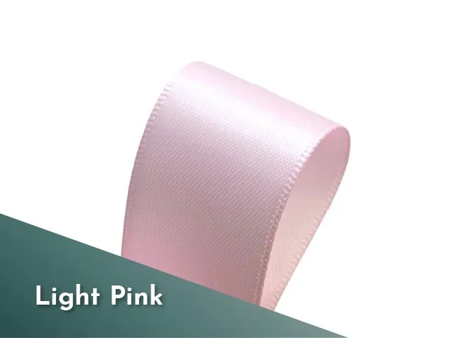 25mm 1 inch double sided satin ribbon polyester light pink
