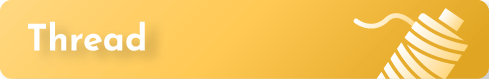 A yellow background with the word 'Thread' and an illustration of a spool of thread.