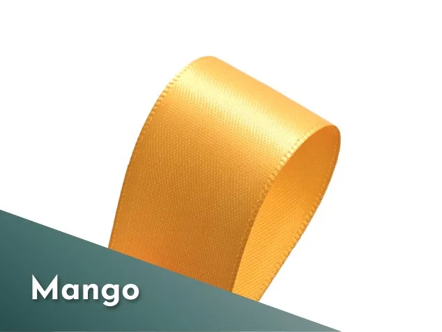 25mm 1 inch double sided satin ribbon polyester mango