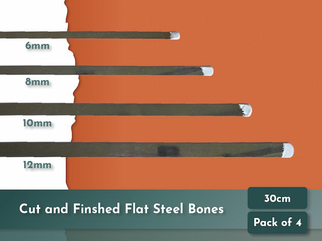 Precut uncoverd flat spring steel corset boning in different widths