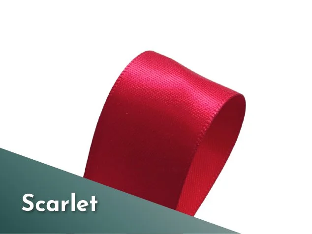25mm 1 inch double sided satin ribbon polyester scarlet