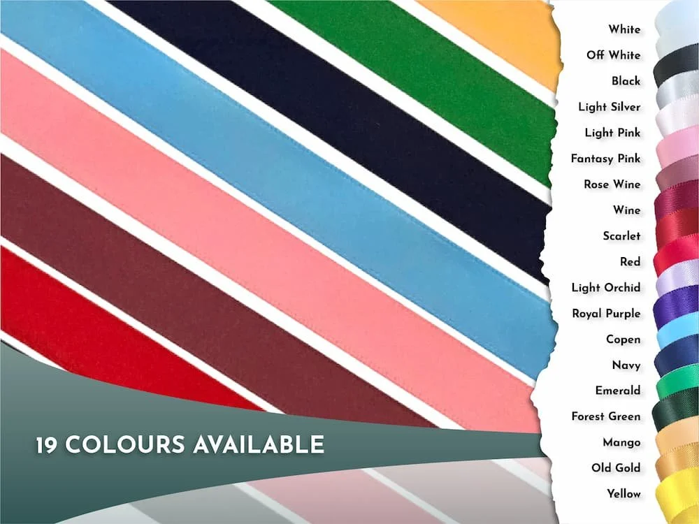 Double sided ribbon of many colours