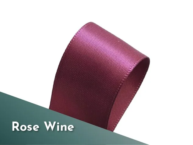 25mm 1 inch double sided satin ribbon polyester rose wine