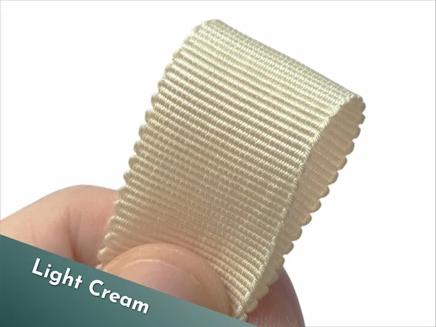 19mm petersham rayon ribbon light cream