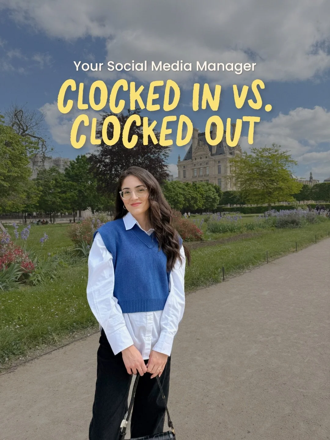 Your favorite social media manager. You can always count on me to take detail shots &amp; BTS 😉 

This is an up &amp; coming trend. I made it into a template so it&rsquo;s easy to replicate. Comment &ldquo;Clocked In&rdquo; to make your version ✨

#