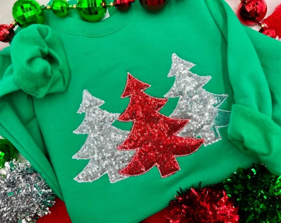 Red/ Silver Sequin Trees