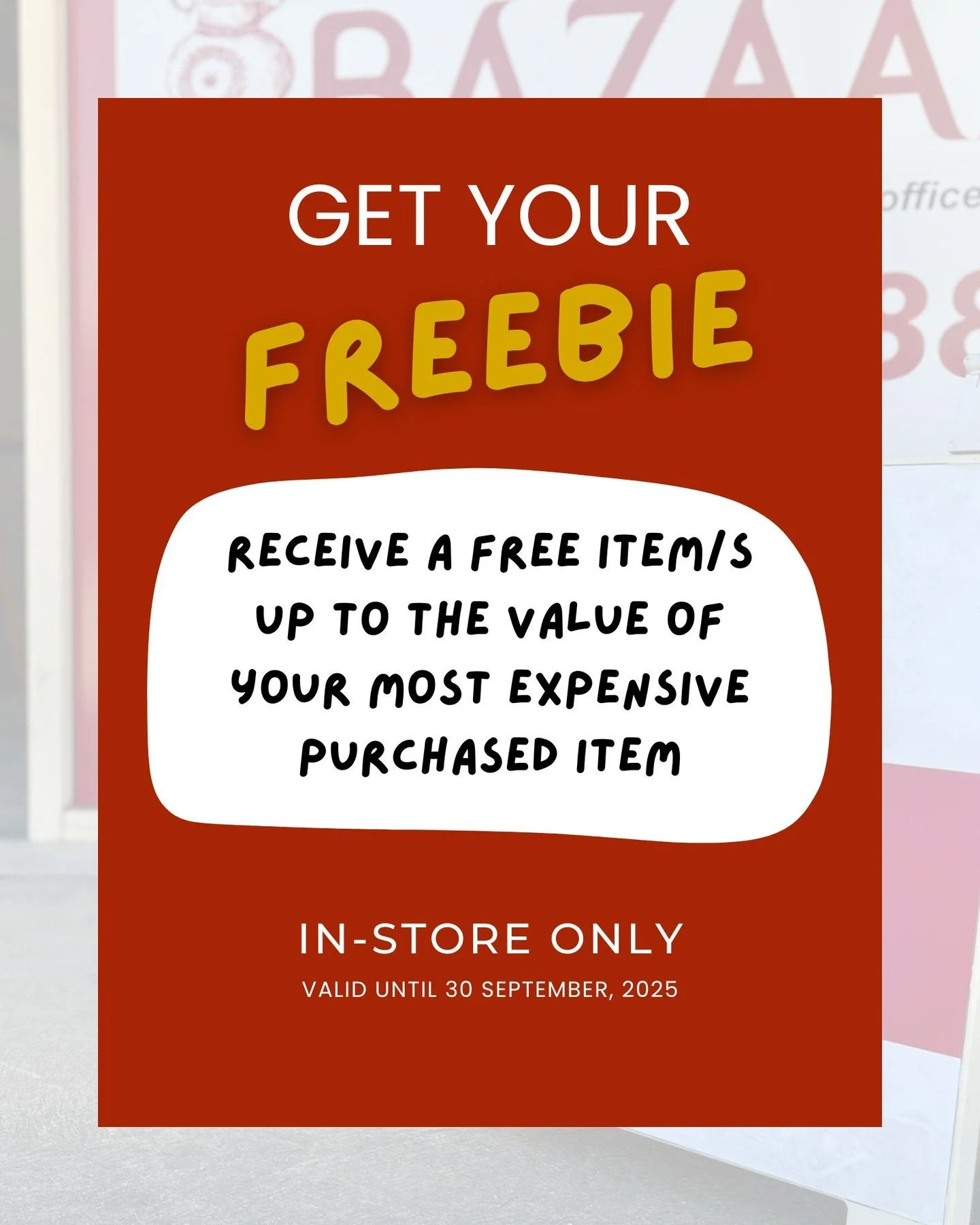 🎉 Closing Down Sale 🎉

Your priciest pick = FREE extras!

Enjoy FREE items with your purchase, up to the value of your highest-priced item. 🎁 

So if you've had your eye on an item, NOW is the time to get it. 
Hurry &mdash; offer ends September 30