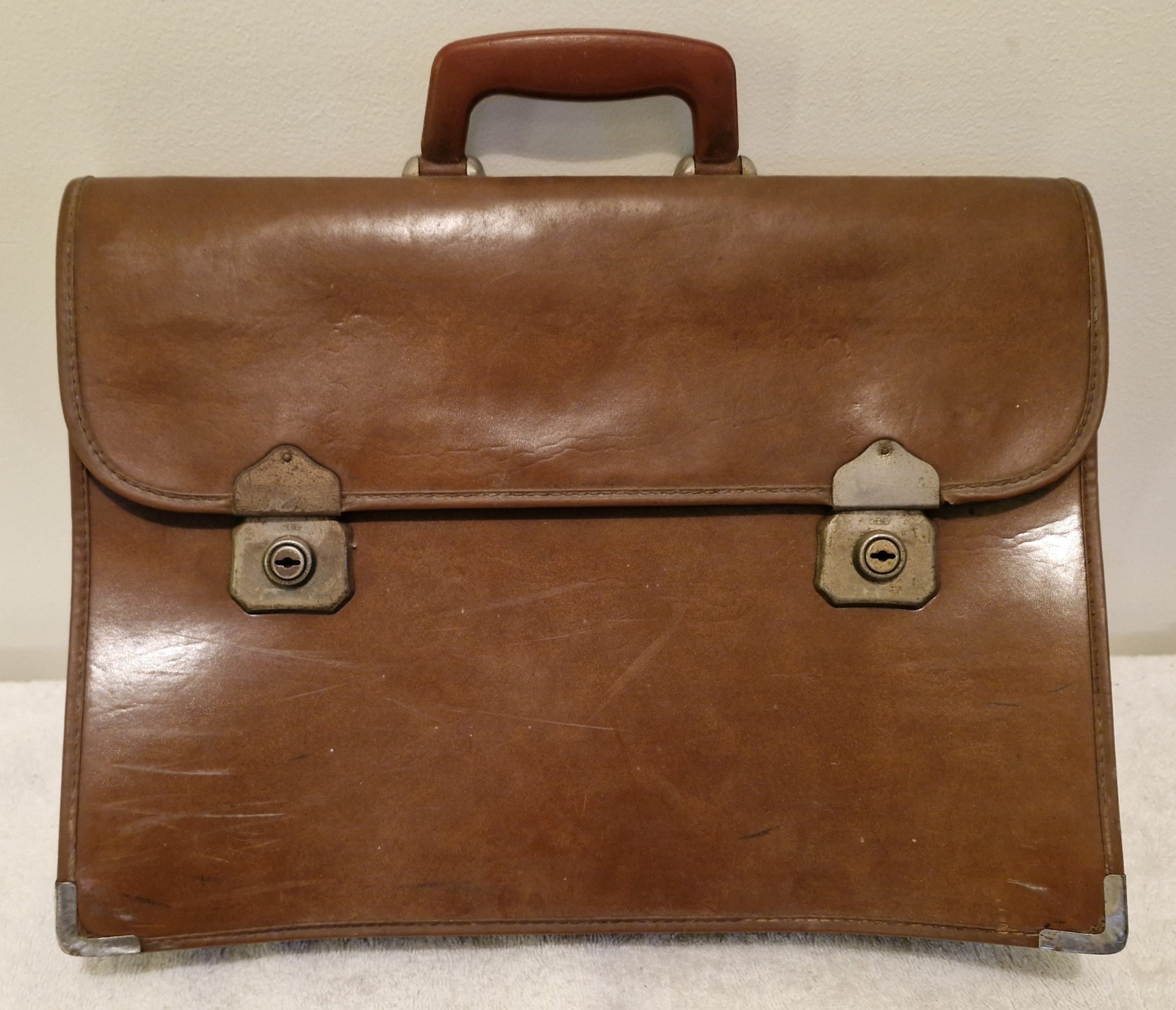 Vintage Leather Expandable Document Bag
