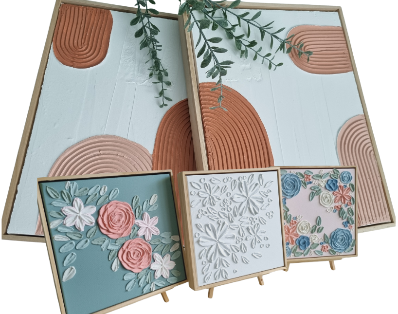 Textured floral art