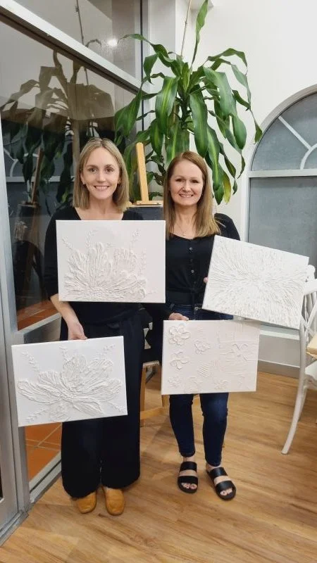 Textured art workshop ladies