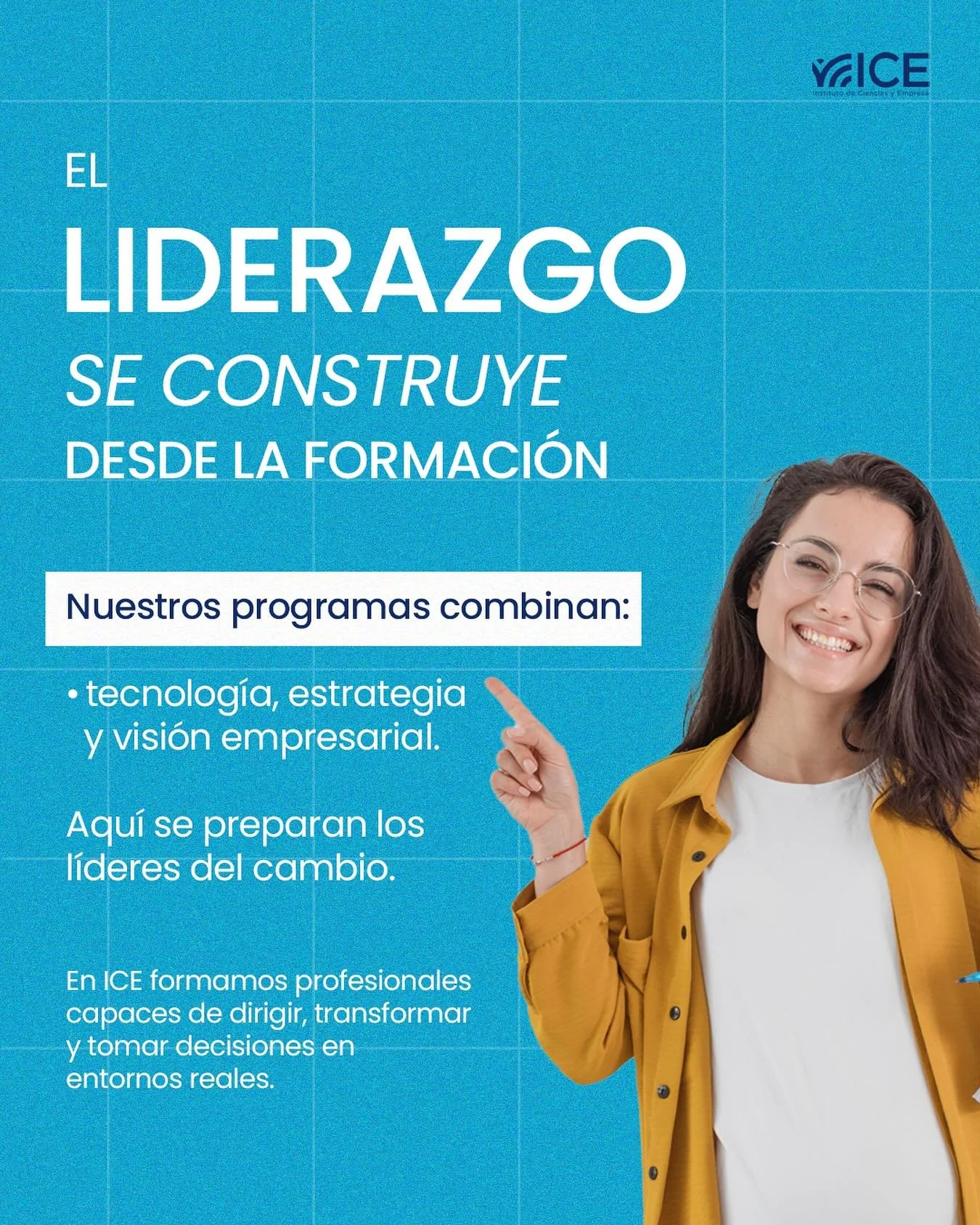 En ICE preparamos l&iacute;deres capaces de tomar decisiones, adaptarse y transformar.
Educaci&oacute;n con visi&oacute;n estrat&eacute;gica.

&iexcl;Ac&eacute;rcate con nosotros! 

📞https://wa.link/d1z4f3

#ICE #EducacionOnline #LiderazgoDigital #C