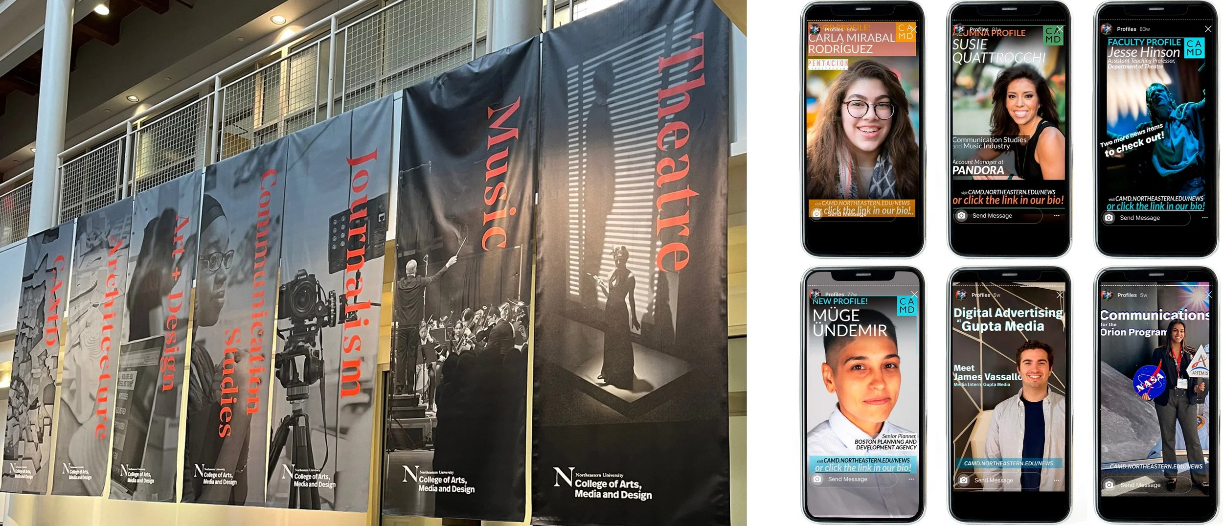 BEFORE: hanging banners + instagram