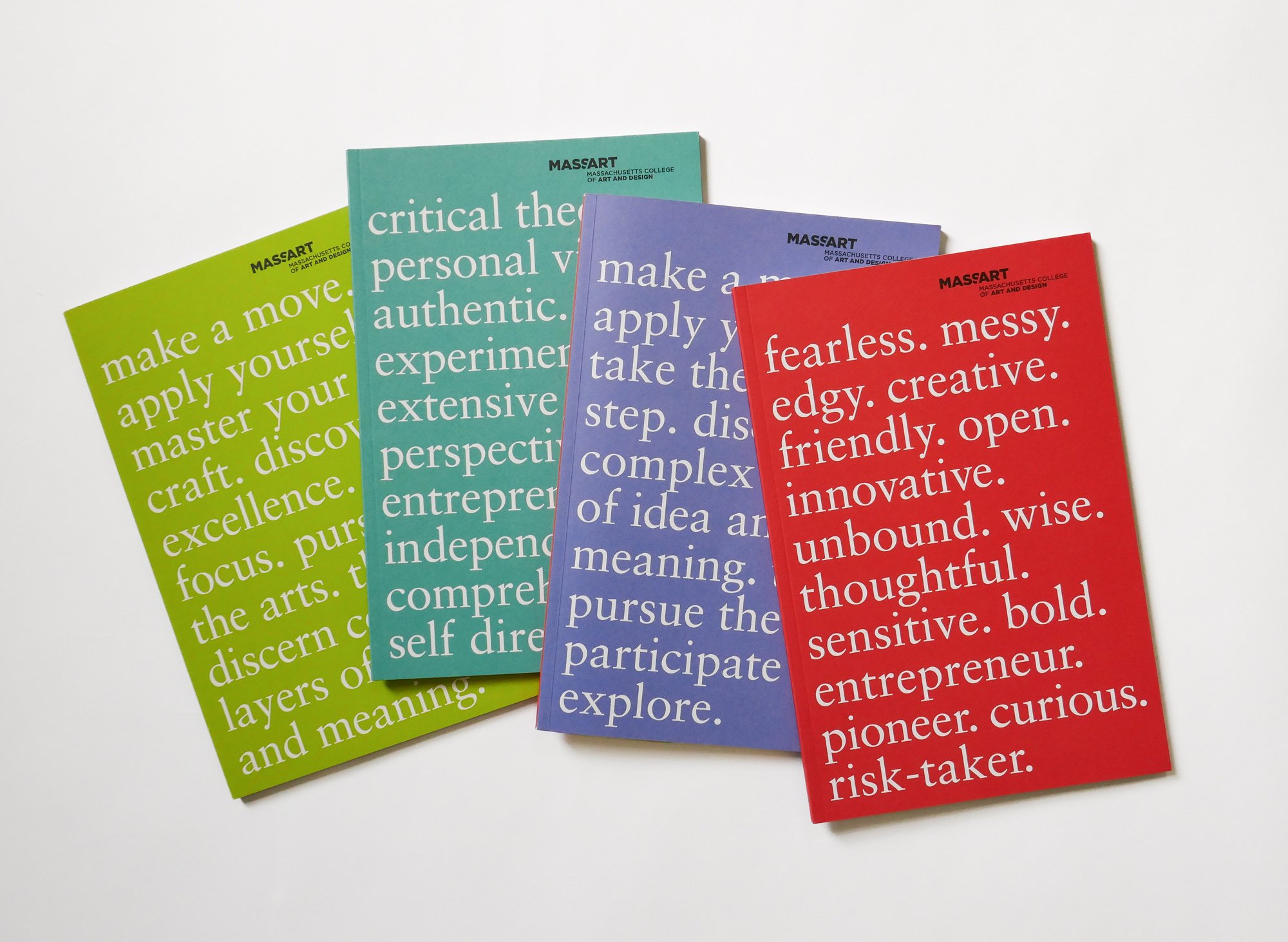 Undergrad and Grad Viewbooks utilize artistic details and compelling content. 