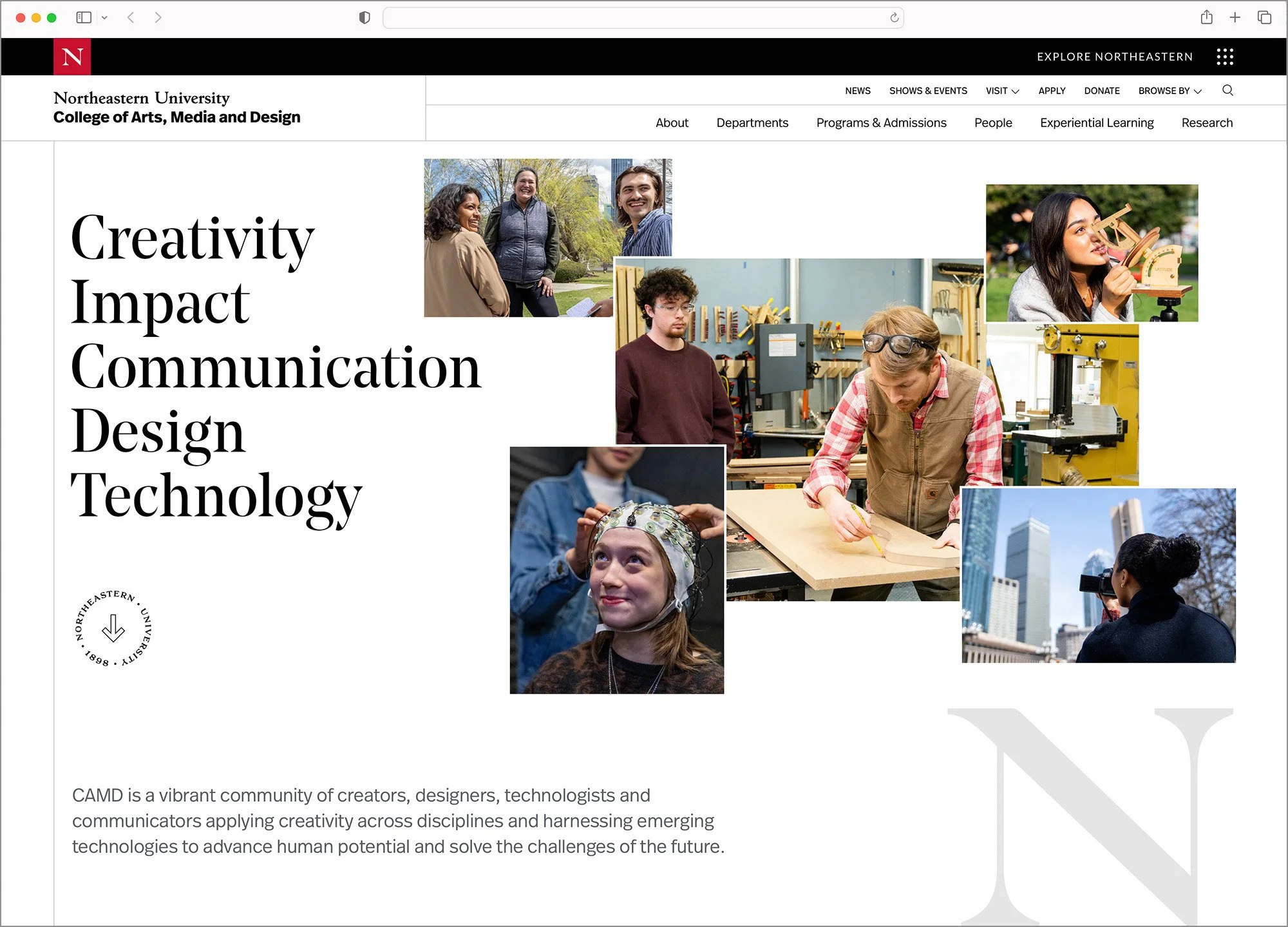 AFTER: homepage hero is regularly updated with new image themes