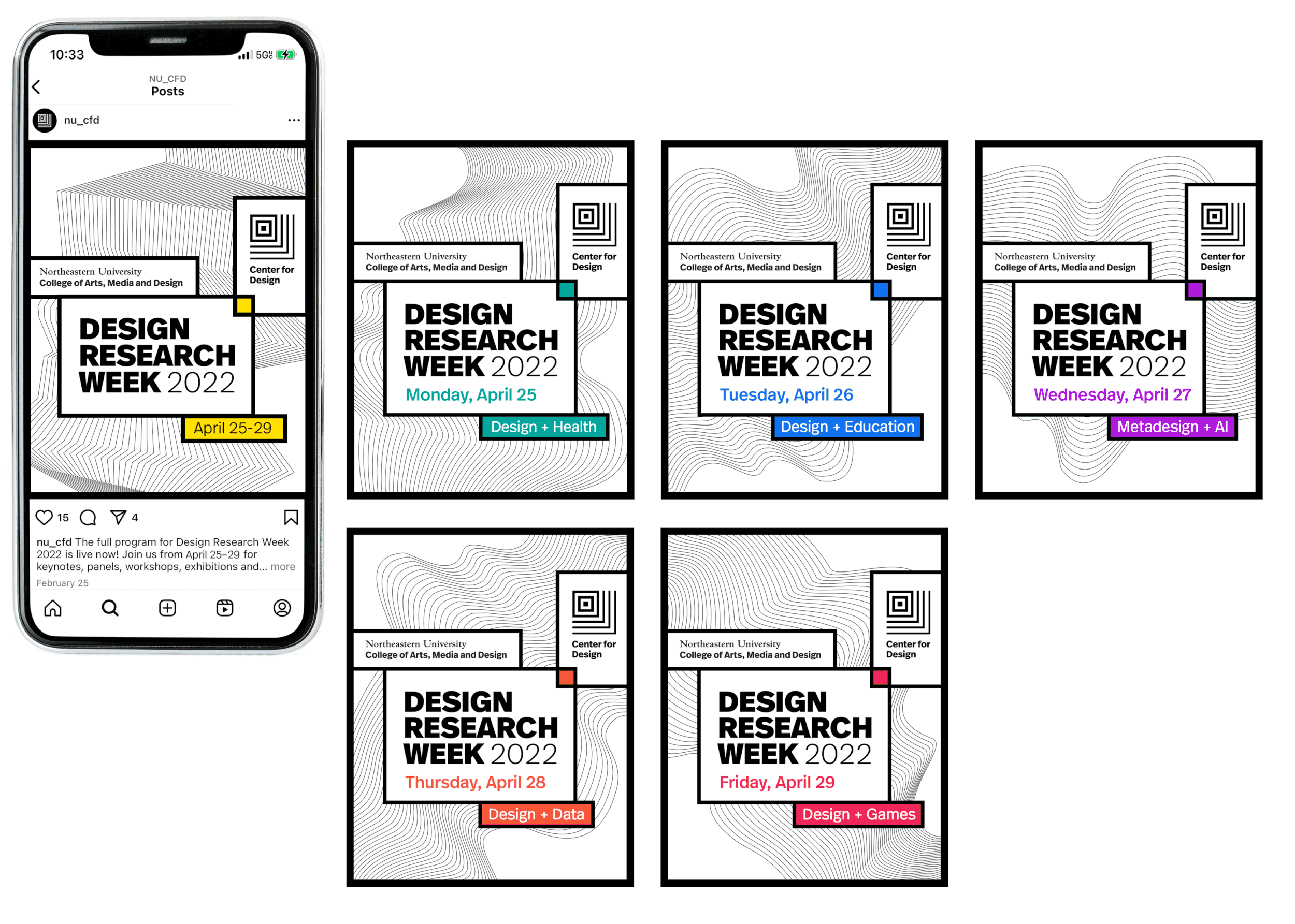Abstract graphics morph and expand, setting the tone for the inaugural design conference