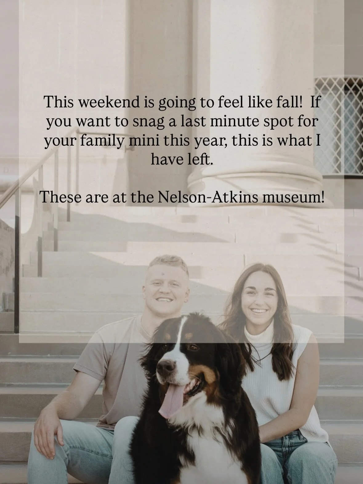 Your wait has finally paid off &mdash; hello, beautiful fall weather!
If you&rsquo;ve been holding out on booking photos because it just hasn&rsquo;t felt like fall&hellip; consider this your official sign.

✨ Mini Sessions at The Nelson are happenin